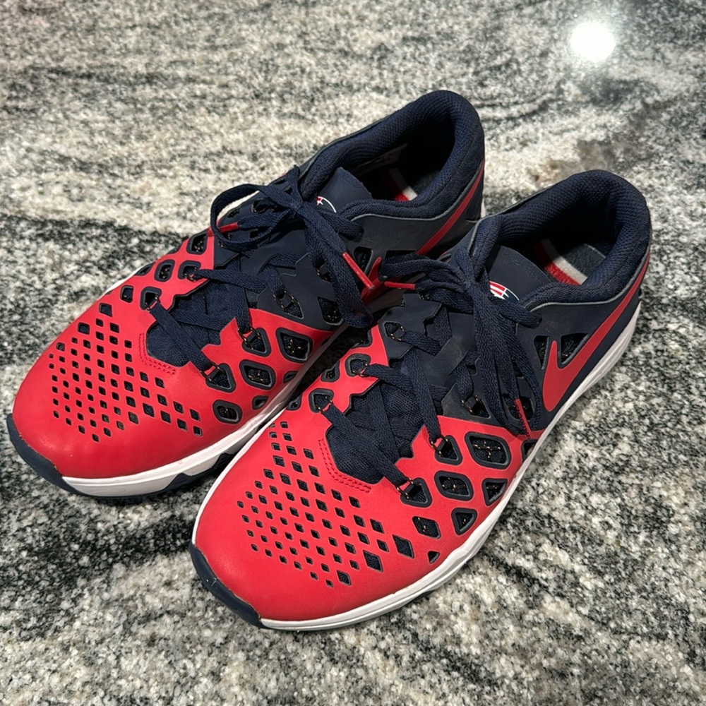 Nike Patriot NFL shoes. Women’s Size 8.5. Red and Navy Blue.